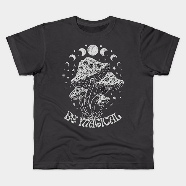 Be Magical With Moons and Mushrooms - Vintage Kids T-Shirt by The Dream Team